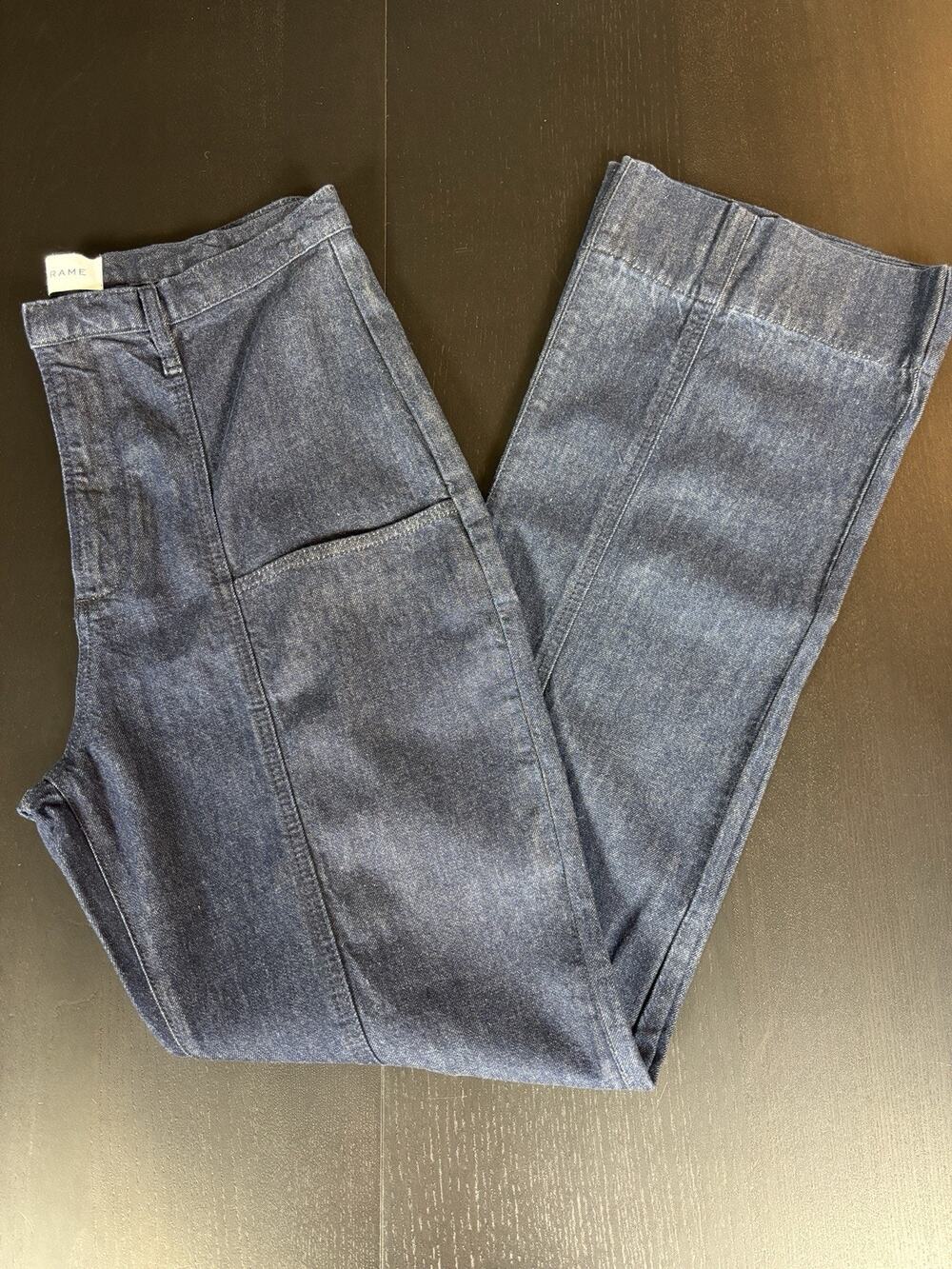 Frame Wide Leg Jeans 31 Dark Denim Wash Pockets High Rise Tall
